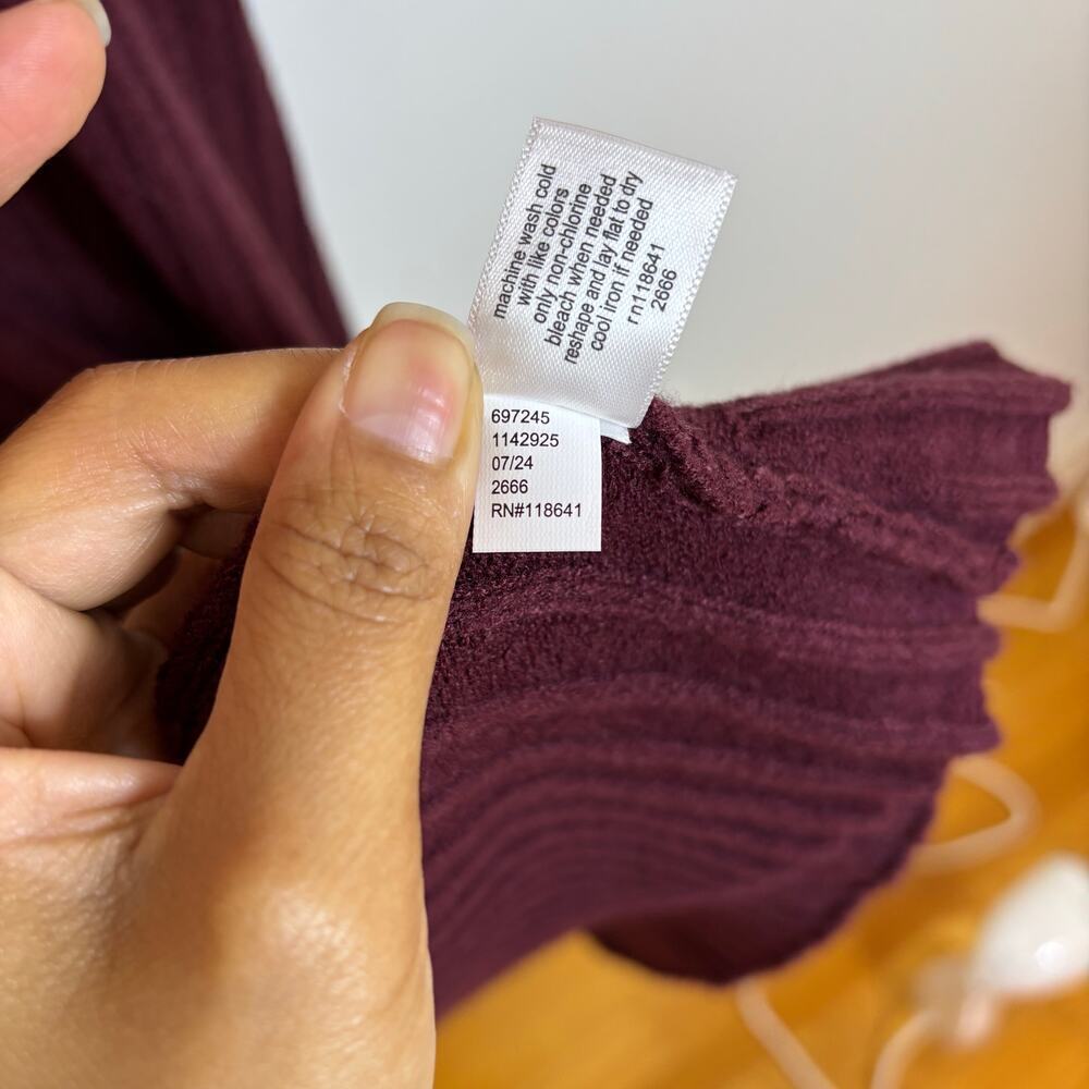 Lane Bryant Rib Sweater A Line Midi Dress Size 10/12 maroon Holiday Fall - Picture 10 of 13